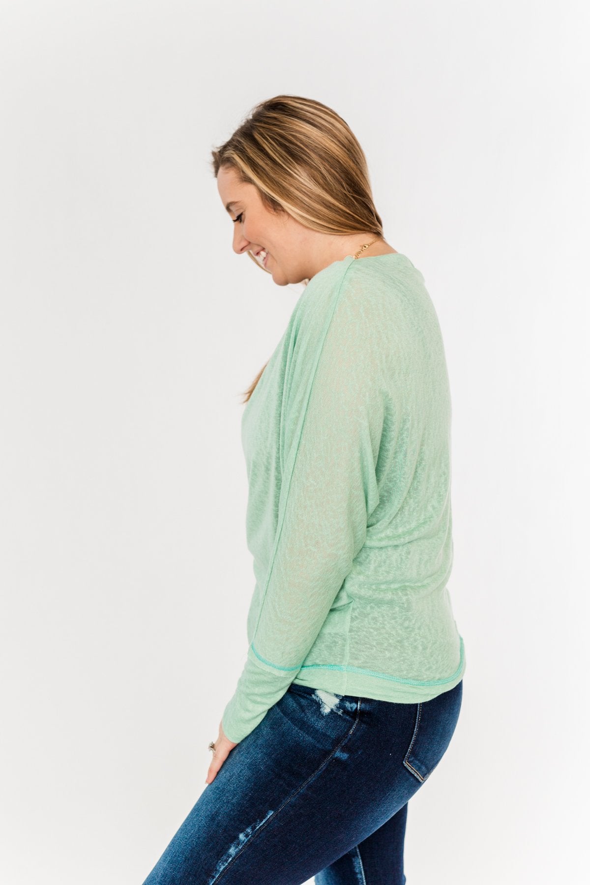 Hometown Cutie Lightweight Dolman Top- Mint