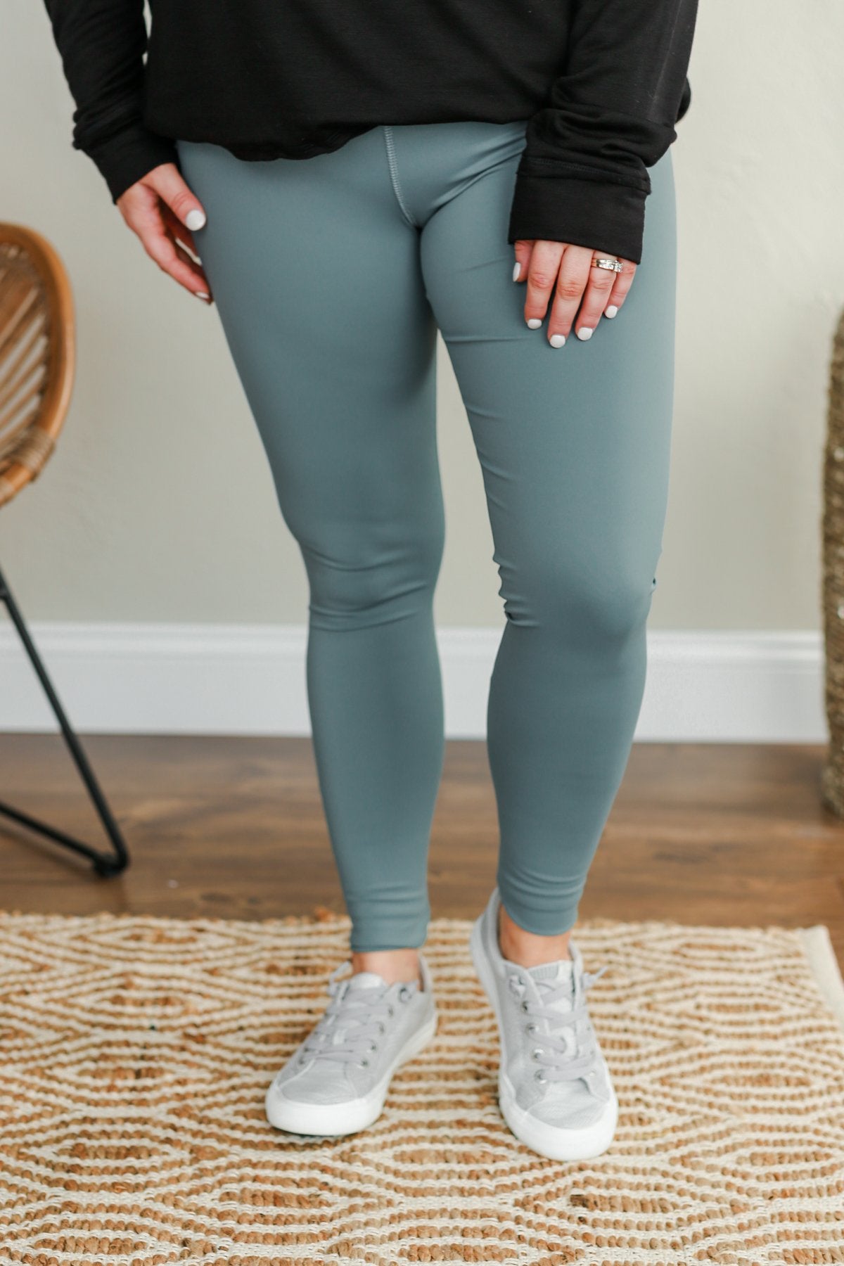 Pulse Basics Essential Athleisure Leggings- Slate Blue