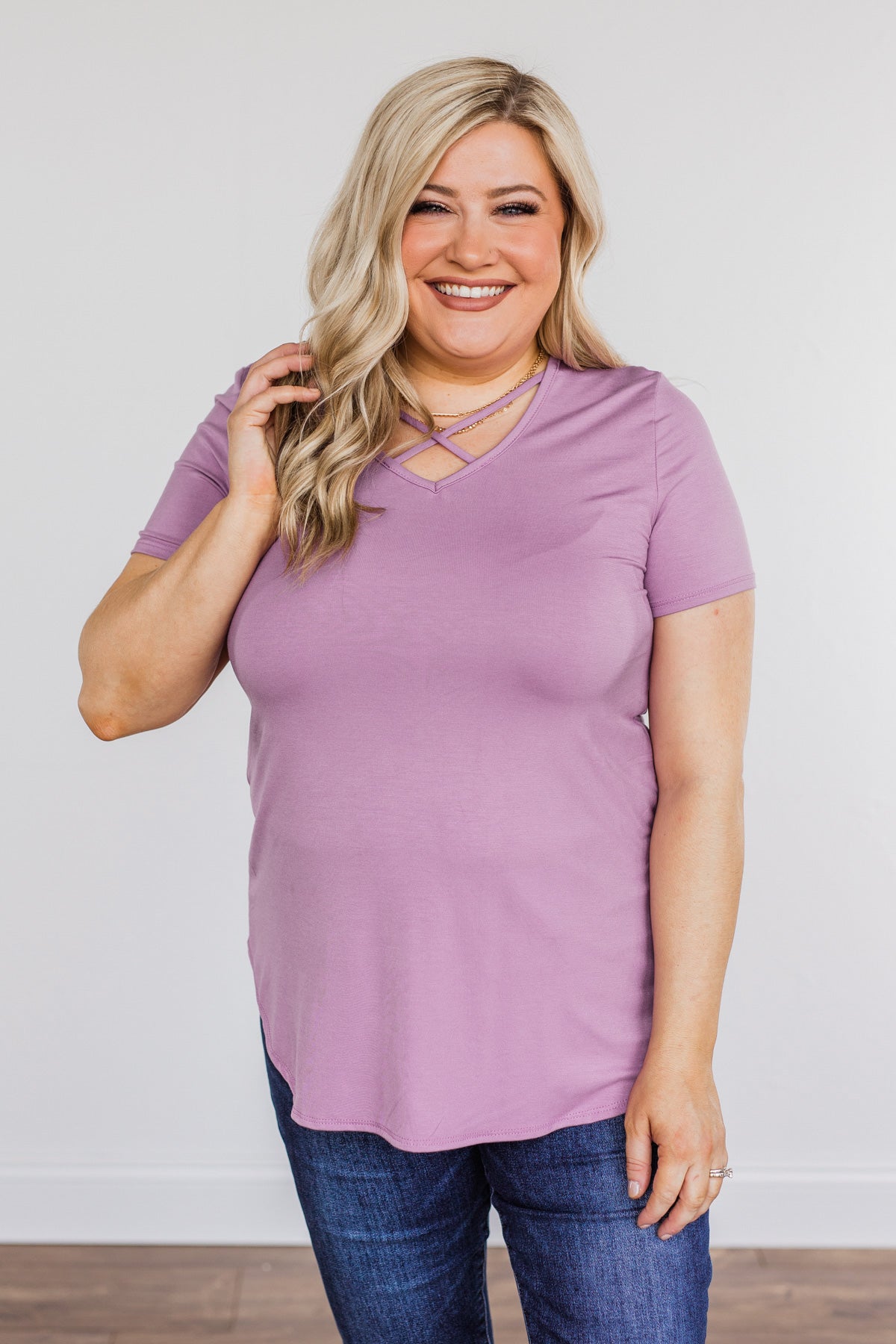 Good Moods Criss-Cross Top- Purple