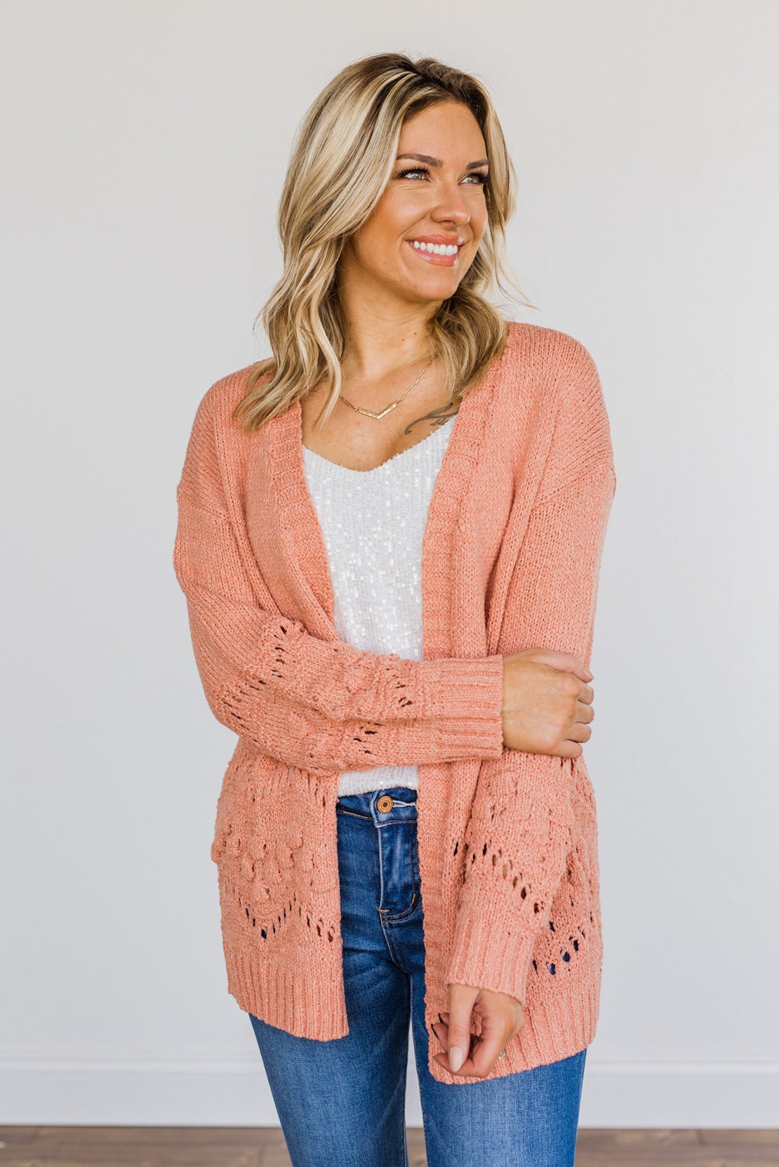 Peach cardigans best sale