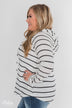 Seeing Stripes Waffle Thermal Hoodie - Black & White