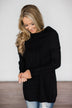 Fold Over Black Sweater