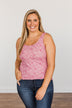 Frolic Through The Flowers Knit Tank Top- Pink