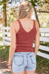 Dreaming Of This Ribbed Tank Top- Rust