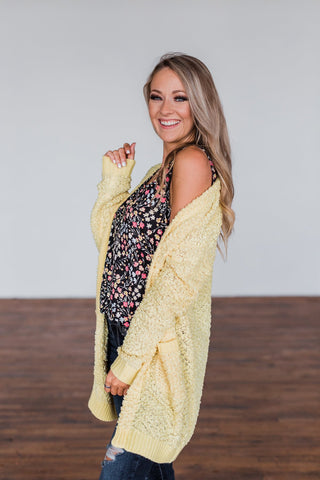 Yellow hot sale popcorn cardigan