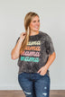 Grateful For You "Mama" Graphic Tee- Washed Charcoal