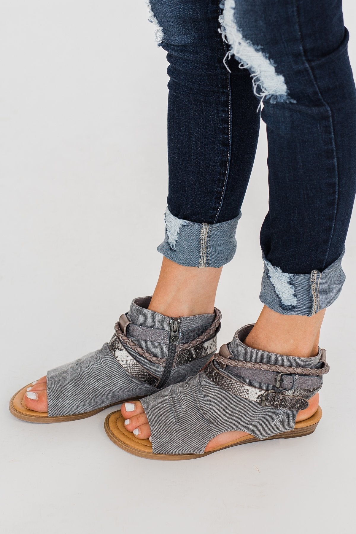 Blowfish Babie Sandals Smokey Grey The Pulse Boutique