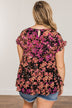 Flowers Of Summer Floral Ruffle Blouse- Black