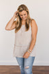 Hope For Tomorrow Floral Tie Tank Top- Light Taupe