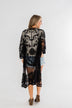 Long Sheer Floral Lace Kimono- Black