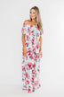 Dear Darling Off The Shoulder Floral Maxi Dress- White