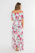 Dear Darling Off The Shoulder Floral Maxi Dress- White