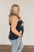 Sparkle & Shine Star Print Tank Top- Dark Navy