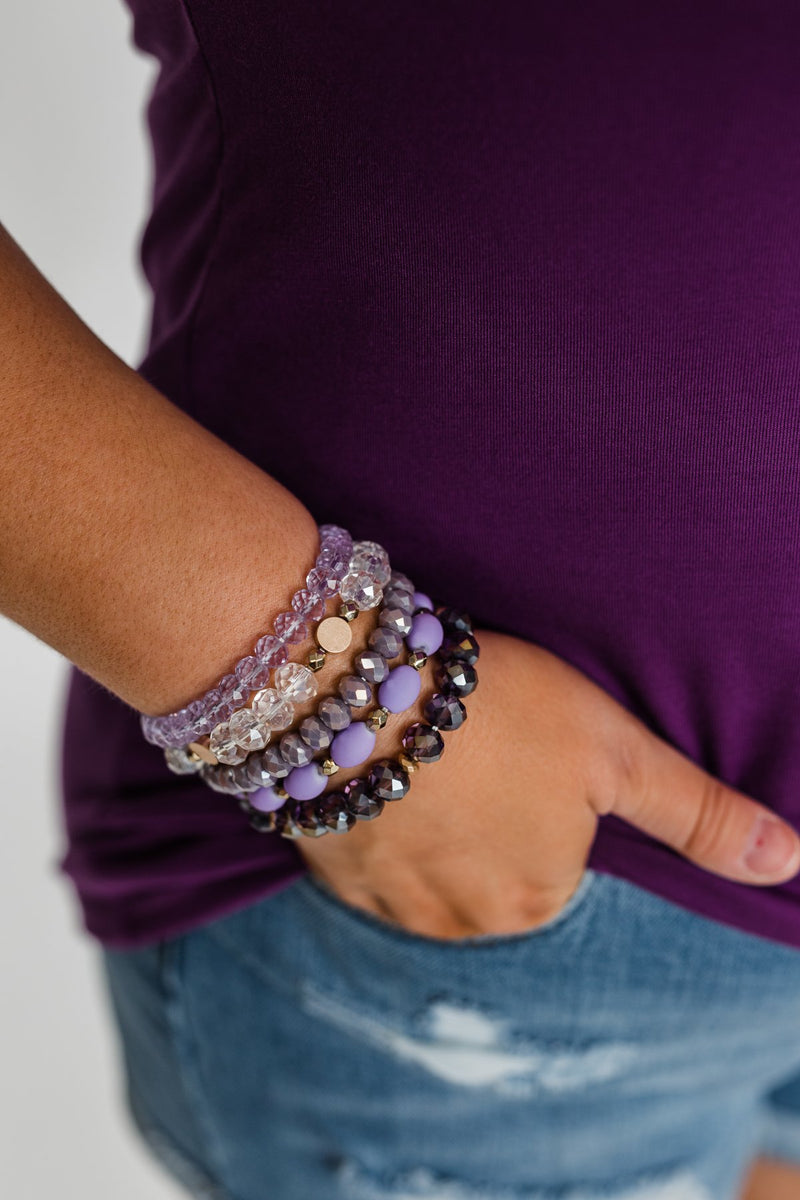 Beads Bracelet - Luxury S00 Purple