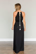 Peaceful Paradise Sleeveless Maxi Dress- Black