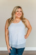 Blissful Breeze Animal Print Tank Top- Light Blue