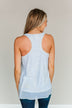 Blissful Breeze Animal Print Tank Top- Light Blue