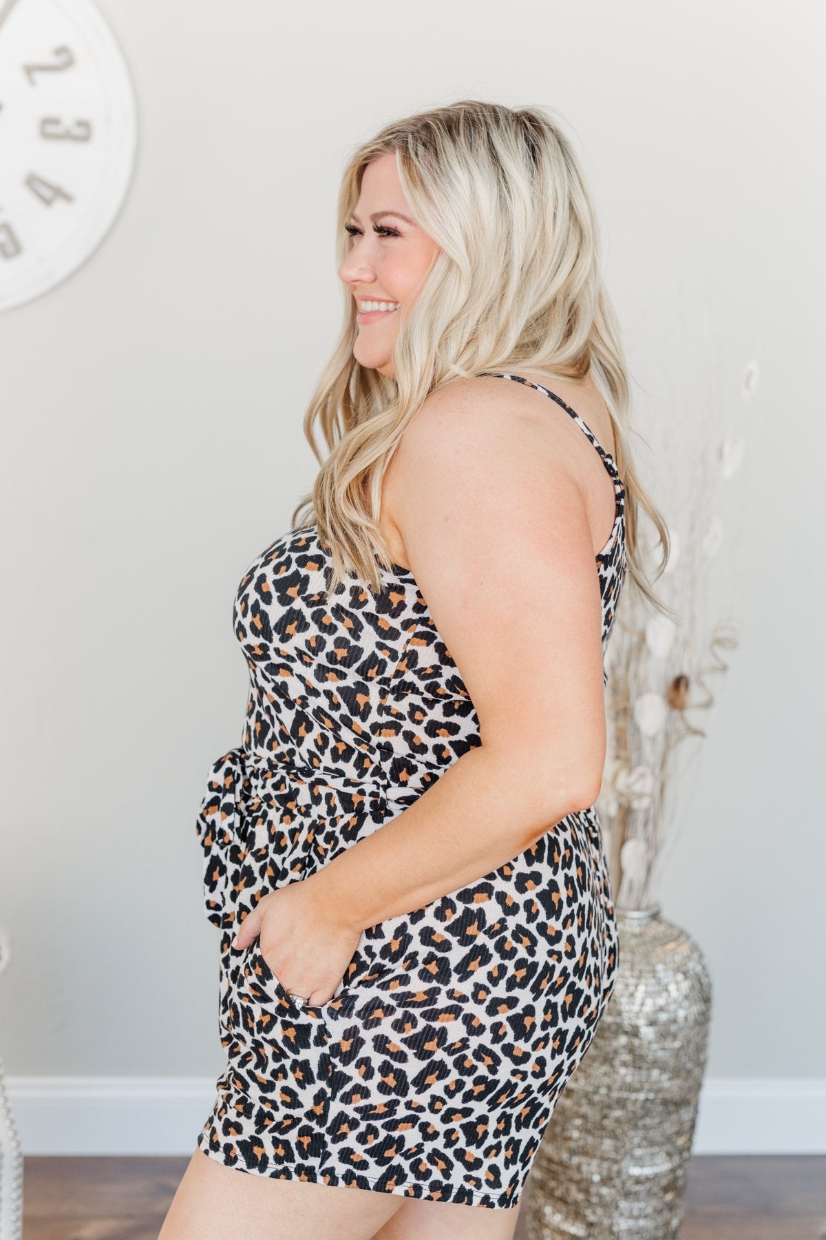 Adventures With You Leopard Print Romper- Natural – The Pulse Boutique