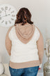 A Day With You Knit Hoodie- Taupe & Cream