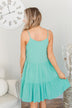 Majestic Waves Sleeveless Dress- Aqua