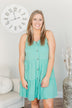 Majestic Waves Sleeveless Dress- Aqua