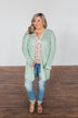 No Pressure Knitted Cardigan- Mint Green