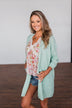 No Pressure Knitted Cardigan- Mint Green