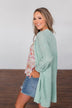 No Pressure Knitted Cardigan- Mint Green