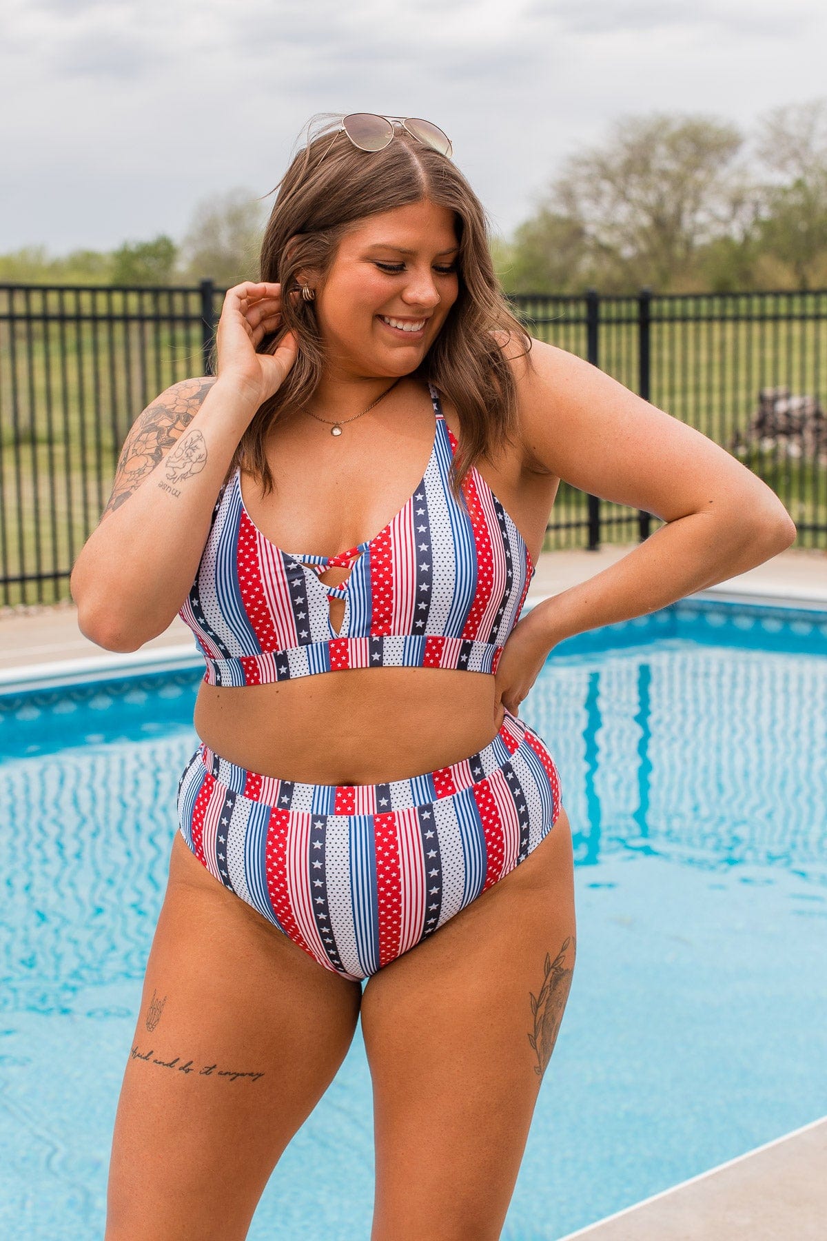 Red white and blue bikini top online