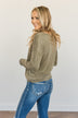 Dearly Beloved Long Sleeve Top- Dark Olive