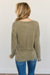 Dearly Beloved Long Sleeve Top- Dark Olive