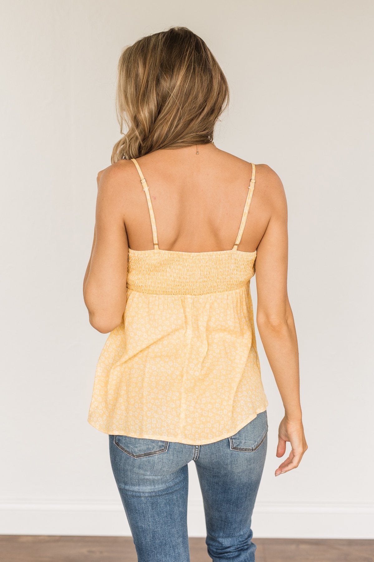 Shine Until Tomorrow Floral Tank Top- Soft Yellow