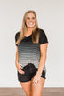 Spectacular Sights Striped Ombre Top- Ivory & Black