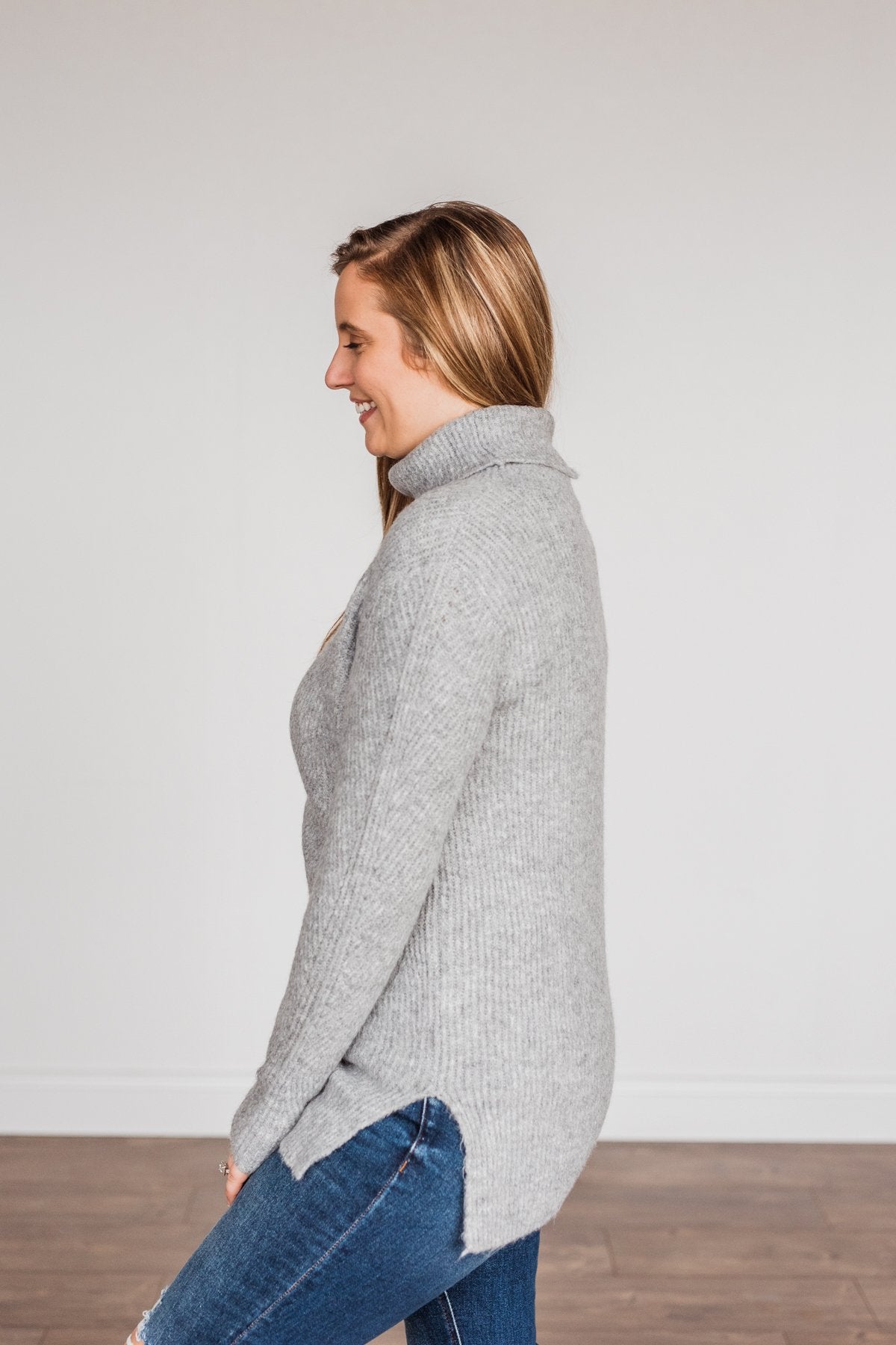 Limelight Aura Knit Cowl Neck Sweater- Grey – The Pulse Boutique