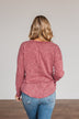 Feeling Lovely Long Sleeve Shirt- Burgundy