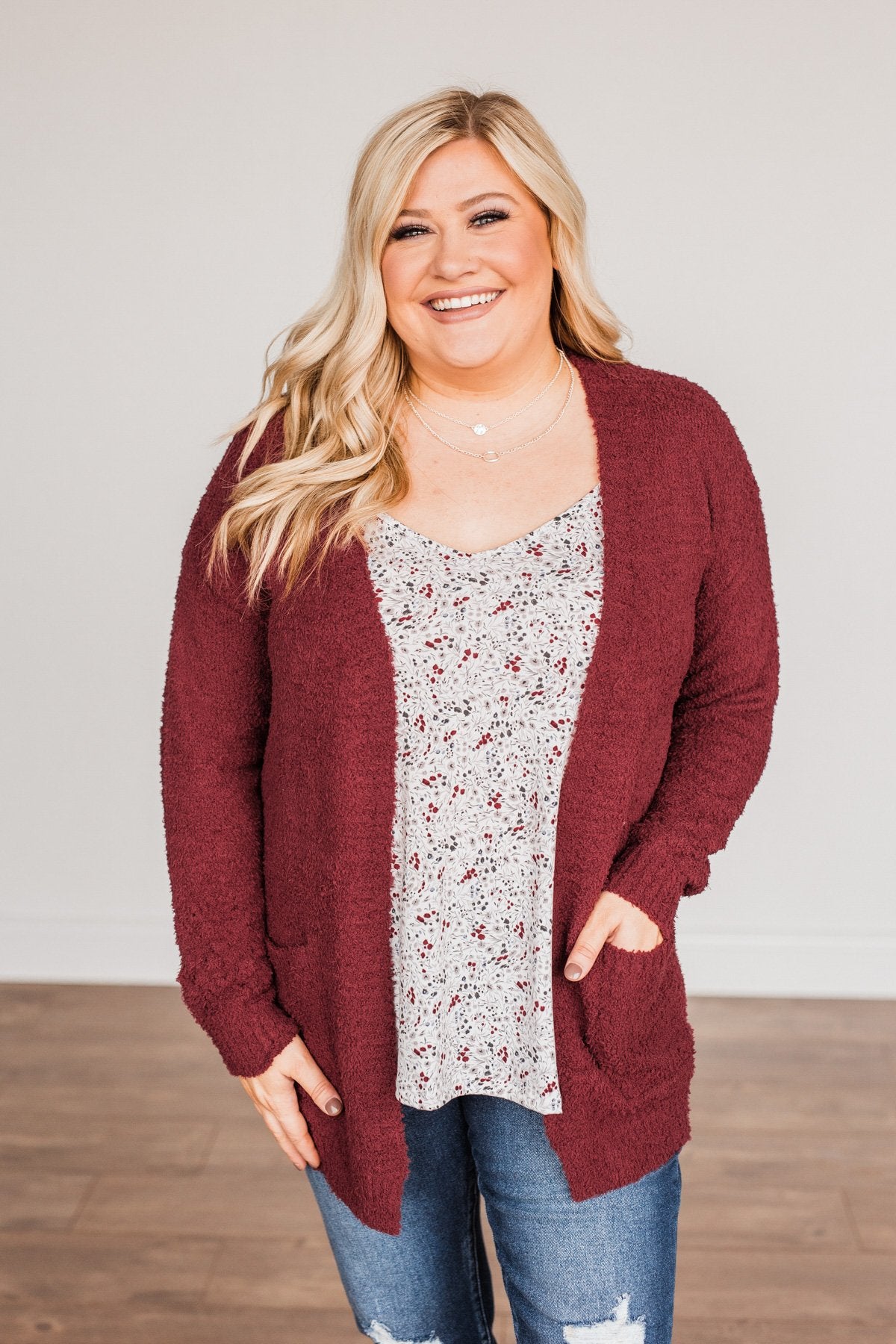 Cold Hands Warm Heart Knit Cardigan- Wine – The Pulse Boutique