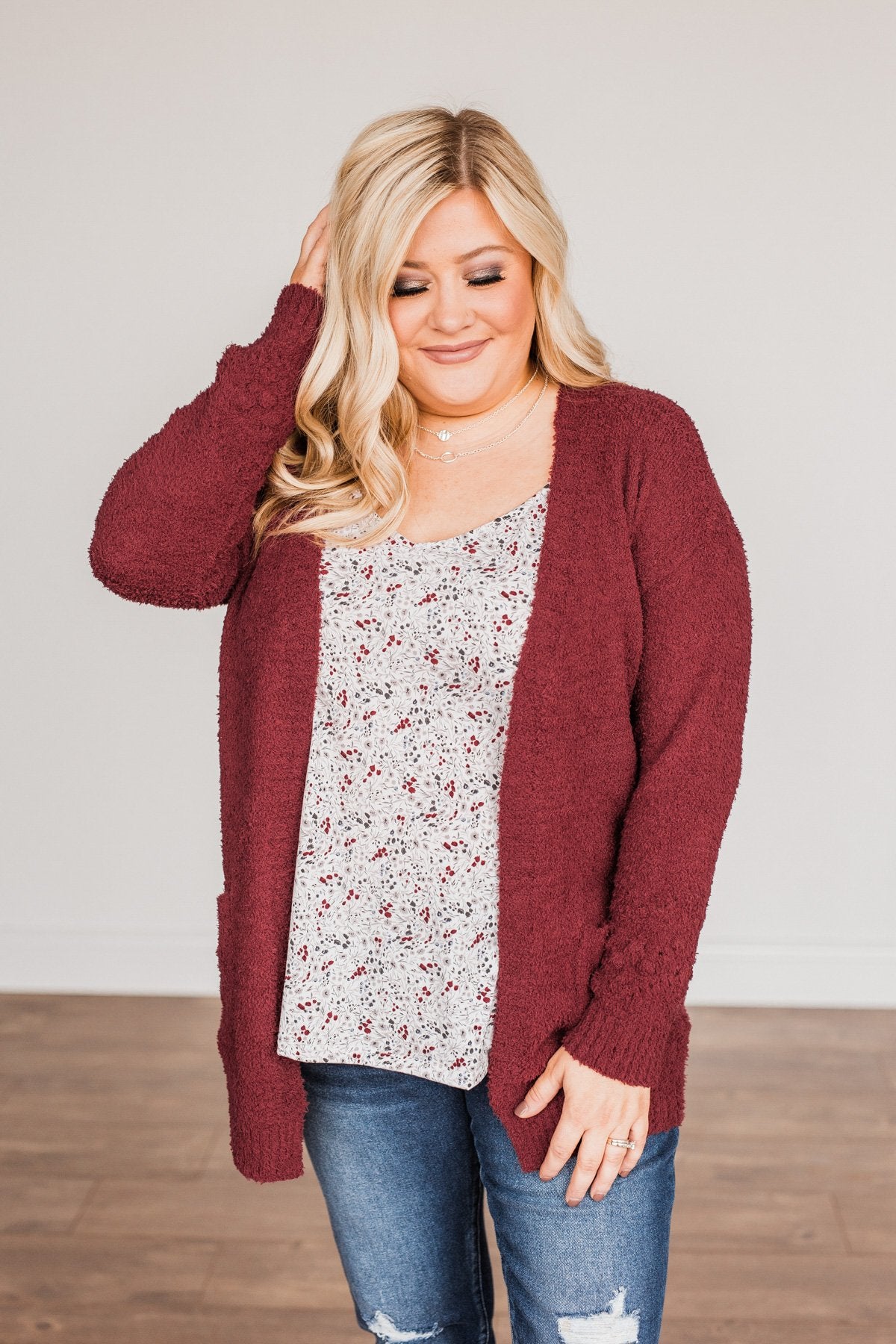 Cold Hands Warm Heart Knit Cardigan- Wine – The Pulse Boutique