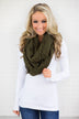 Lightweight Olive Infinity Scarf