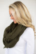 Lightweight Olive Infinity Scarf