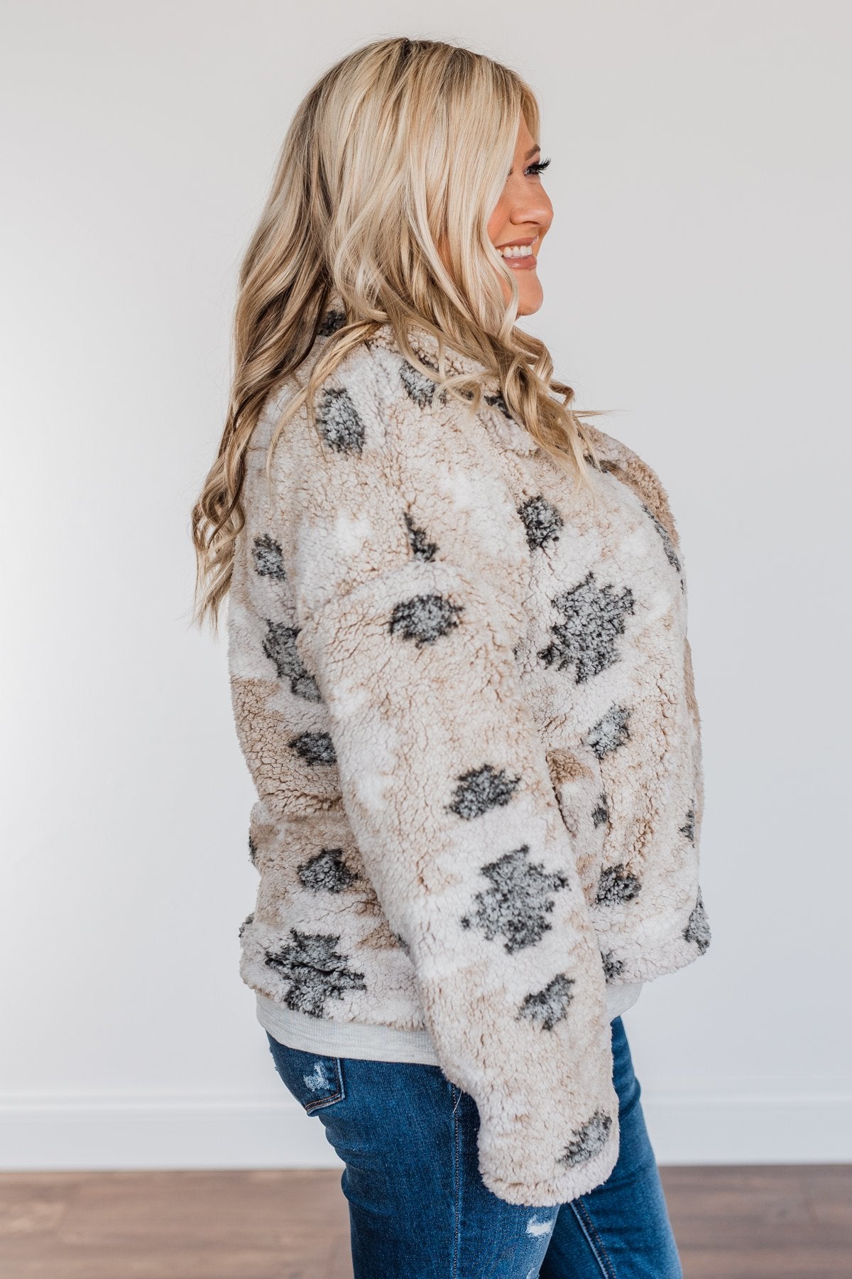 Thread & Supply Aztec Sherpa Jacket- Beige – The Pulse Boutique