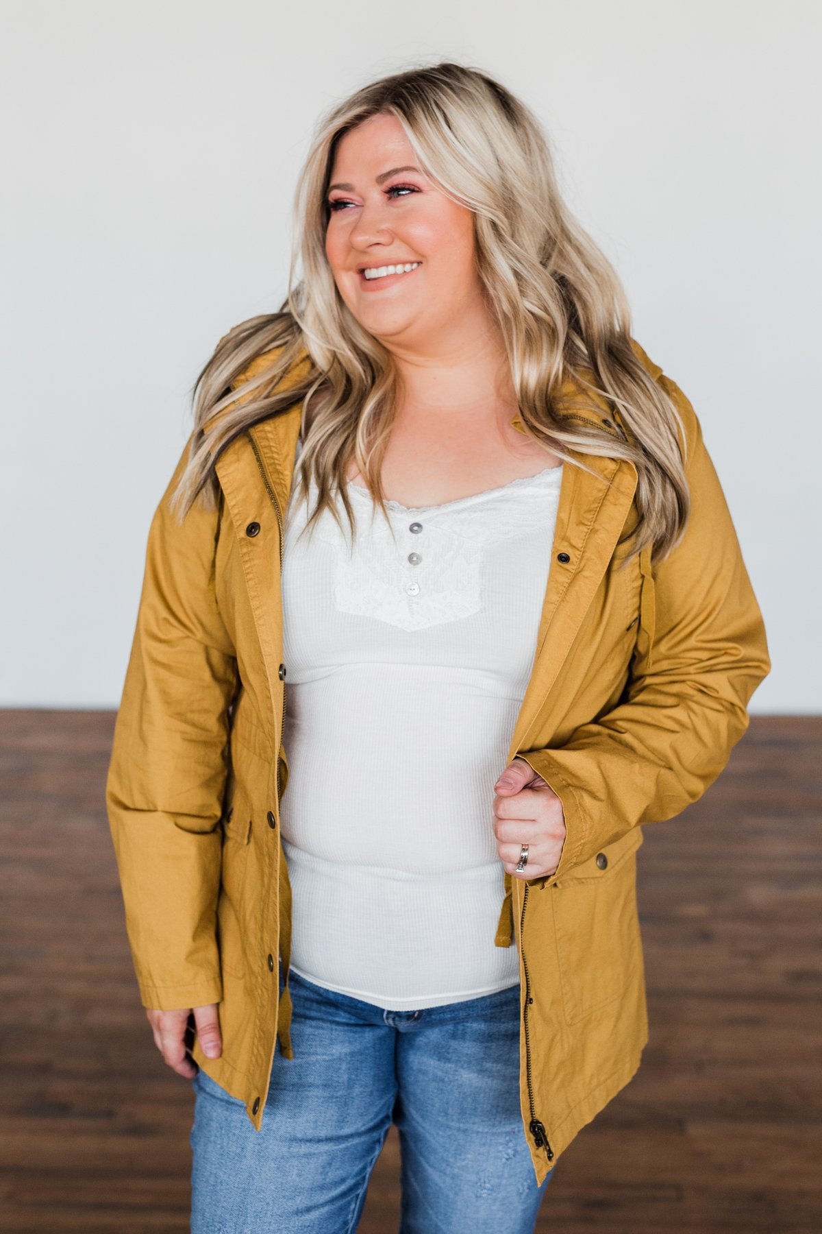 Flannel Lined Hood Utility Jacket- Mustard – The Pulse Boutique