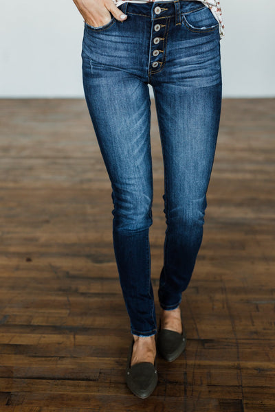 KanCan Button Fly Skinny Jeans- Rylie Wash – The Pulse Boutique