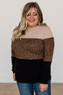 Looking Alive Long Sleeve Top- Beige & Black