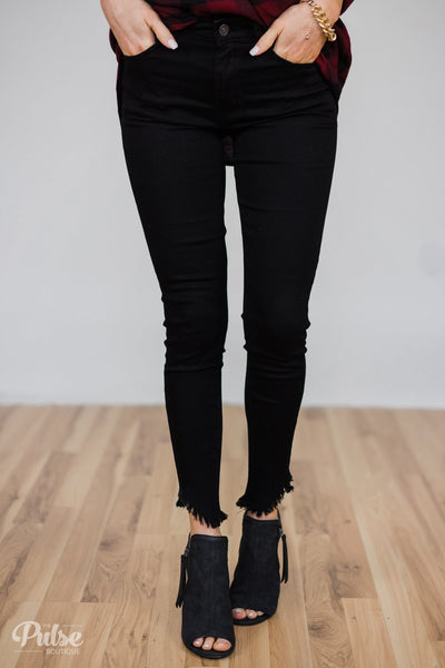 Kan Can Jeans- Black Ankle Distressed – The Pulse Boutique