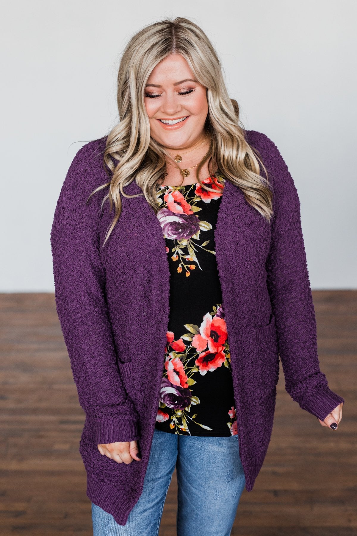 Purple popcorn cardigan hotsell