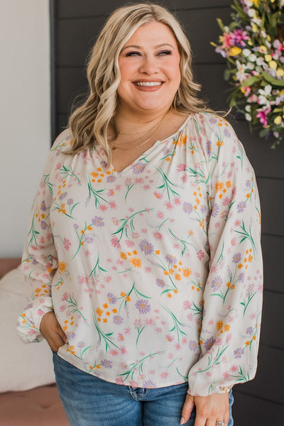 Always A Silver Lining Floral Blouse- Ivory – The Pulse Boutique