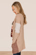 Timeless Love Color Block Cardigan- Taupe & Copper