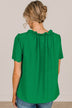 Forever After All Swiss Dot Blouse- Kelly Green