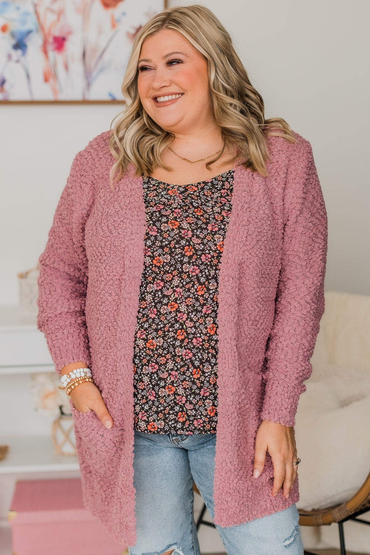 Mauve cardigan hotsell