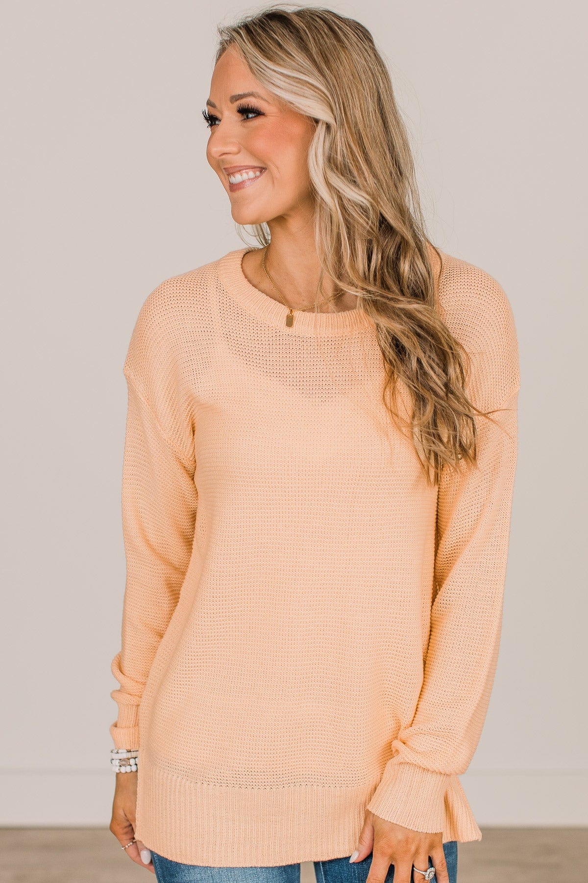 Light yellow clearance knit sweater